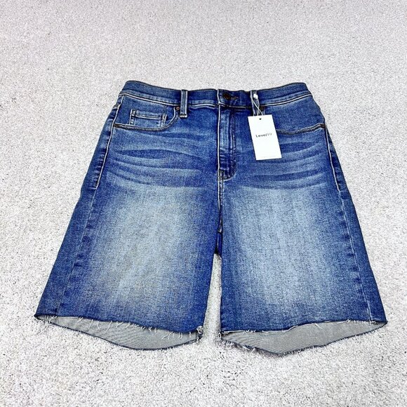 Level99 Shorts Women’s Blue Denim Pockets Size 27 NWT - Picture 1 of 11